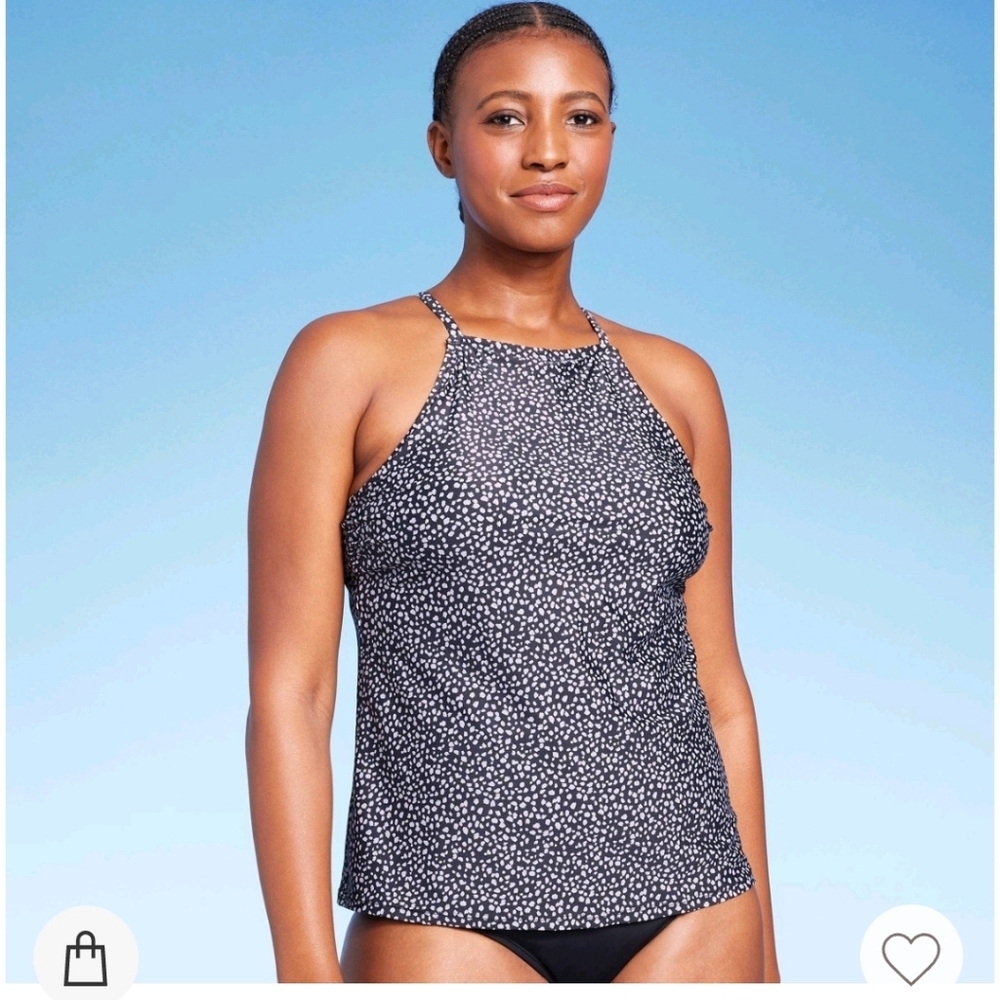 Women's High Neck Tankini Top - Kona Sol Black M(8-10)